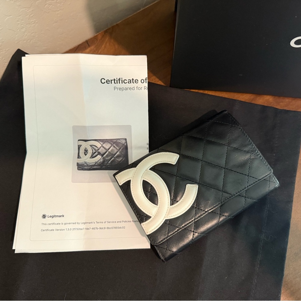 Authentic CHANEL Cambon Lambskin Small Wallet